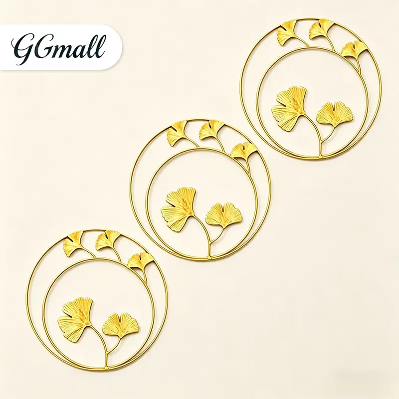 Set 3 Pcs Hiasan Dinding Bulat Metal Gold Aesthetic  Frame Besi Dekorasi Ruang Tamu Minimalis Modern Dekorasi Besi Estetik untuk Ruang Tamu  Kamar Tidur