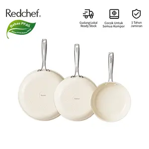Redchef Panci Penggorengan Batu Keramik Antilengket Peralatan Dapur Tanpa PFAS & PTFE & PFOA Cocok untuk Semua Kompor Wajan Sarapan Wajan Penggorengan Telur