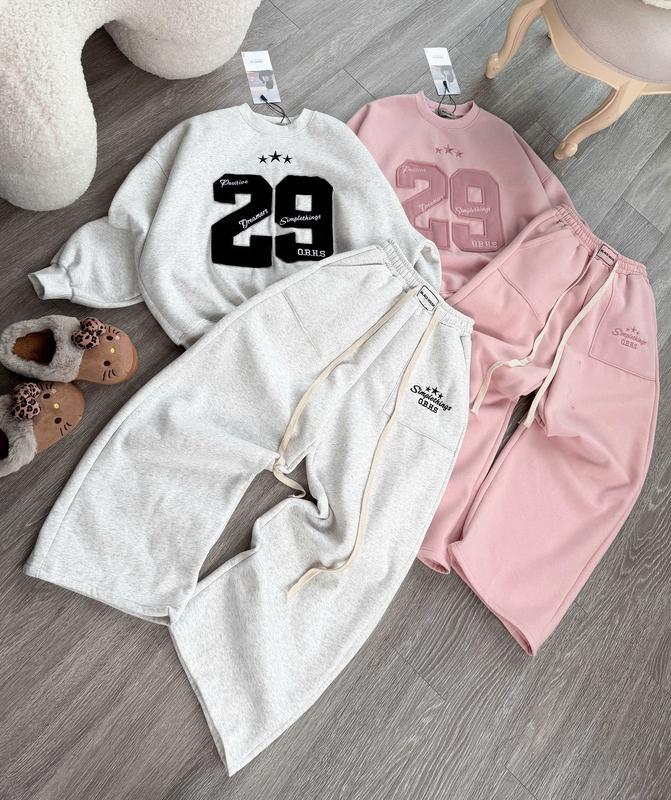 Sét bộ quần áo 29 unisex thêu đáp nổi -Có lẻ áo lẻ quần nỉ bông ấm