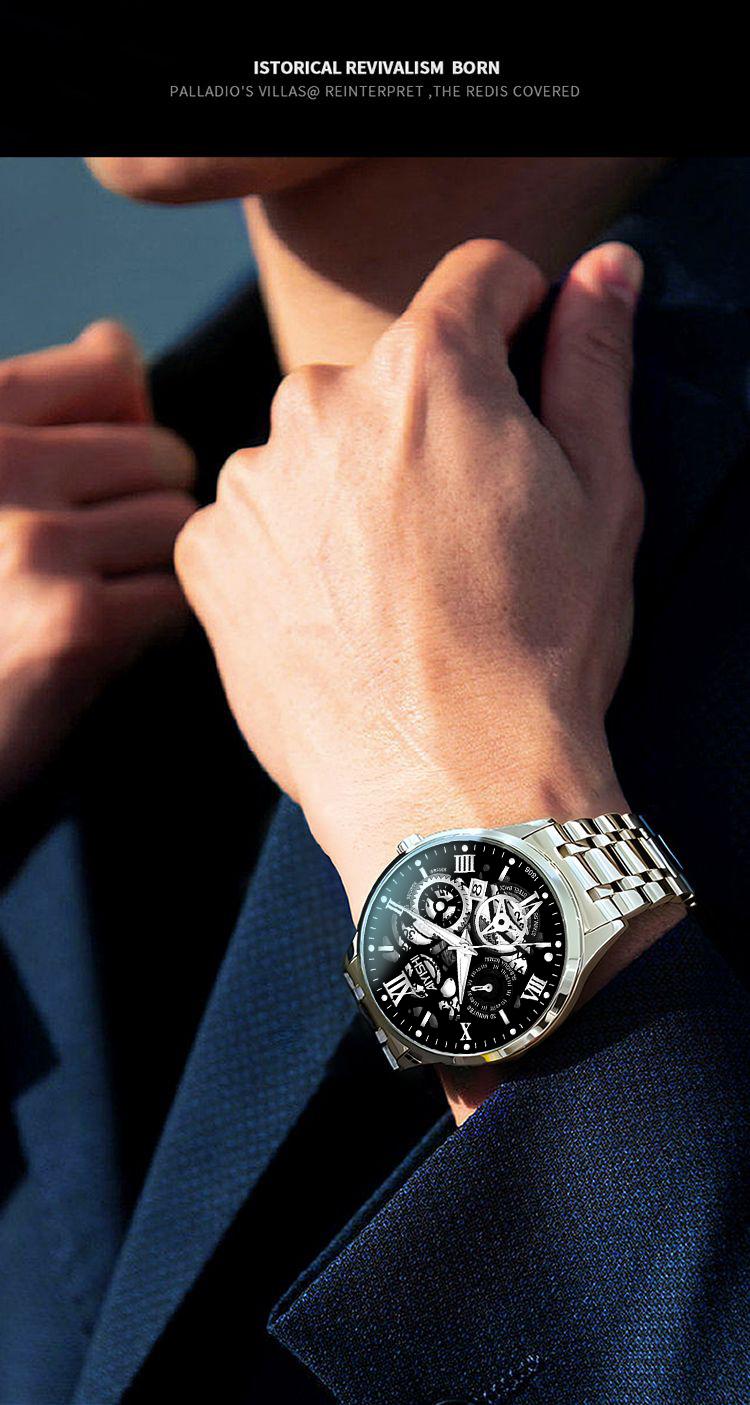 AIYISHI jam tangan pria jam tangan pria tahan air ori Tahan Air 30 Meter Mesin Kuarsa Otomatis Bahan Stainless Steel jam analog Garansi 2 Tahun jam tangan pria casual Kaca Jam Warna Hitam watch AIYISHI jam tangan pria jam tangan pria tahan air ori Tahan Air 30 Meter Mesin Kuarsa Otomatis Bahan Stainless Steel jam analog Garansi 2 Tahun jam tangan pria casual Kaca Jam Warna Hitam watch