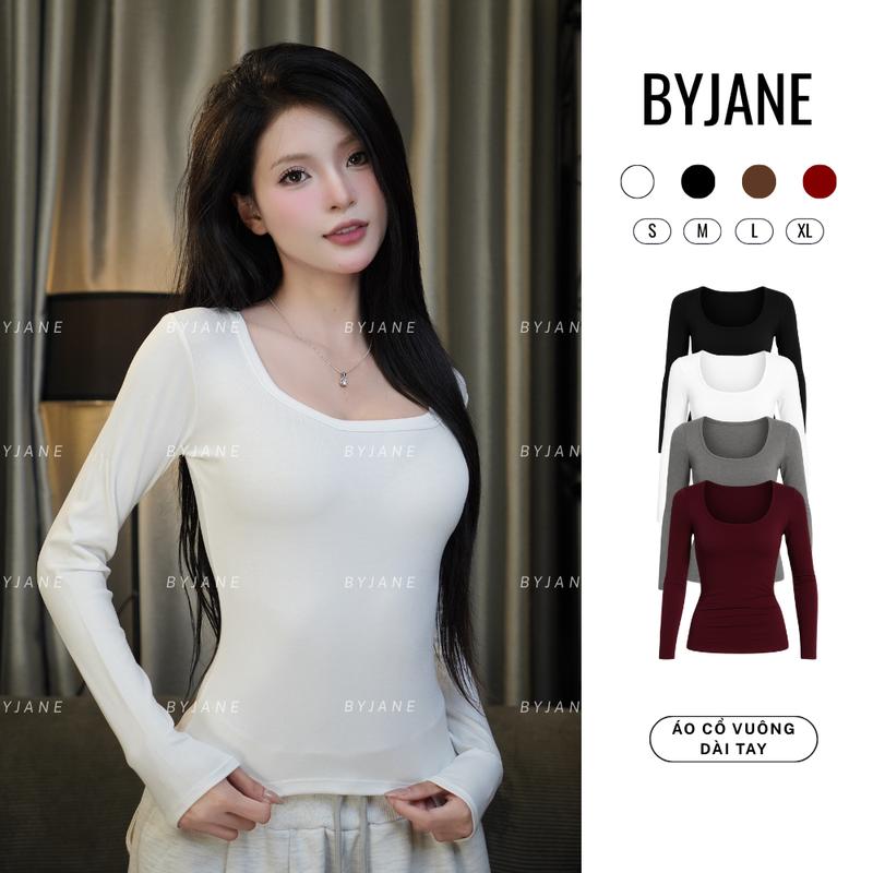 (MỞ BÁN) Áo Thun Dài Tay Cổ Vuông Ôm Body BYJANE-777