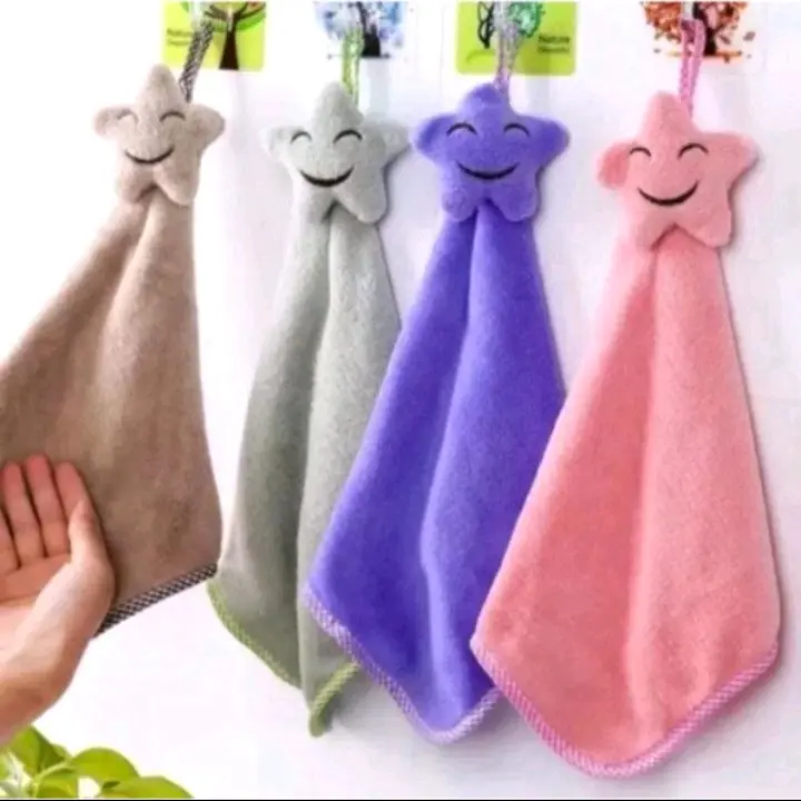 Lap Tangan Handuk Motif Bintang Lap Tangan Gantung Lap Pengering Tangan Kain Microfiber