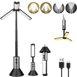1個 充電式LEDキャンプライト、3000mAh伸縮式キャンプライト、携帯用折りたたみライト、ヘッドランプ（3ページ・5つの照明モード）、コードレス防水仕様、停電時対応、屋内外・ハイキング・アウトドア向け