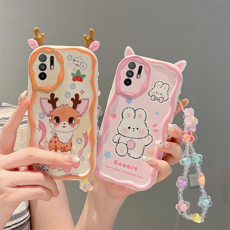 Vỏ thích hợp cho ốp lưng oppo a94 5G / reno 5z / reno 6 z 5G ốp điện thoại , vỏ cao su chống sốc, thiết kế mới, vỏ bảo vệ dễ thương có dây xích