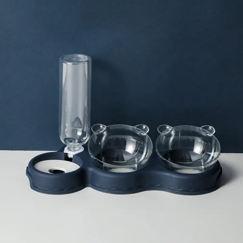 Aufulai Tempat Makan dan Minum Hewan Peliharaan Kucing Anjing - CH506 - Dark Blue
