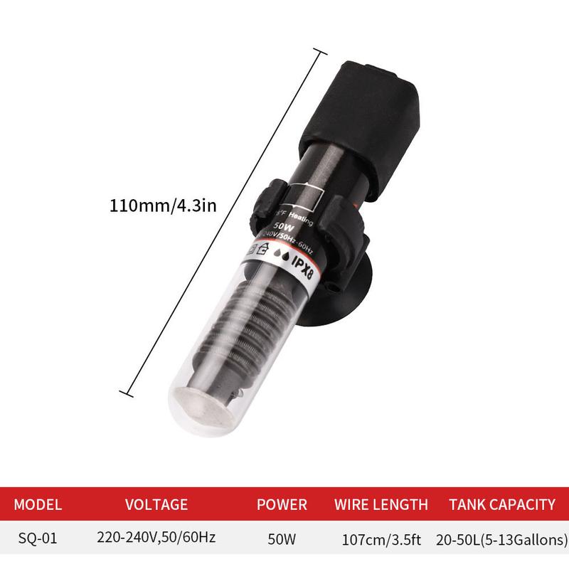 Product Introduction of Seven Master-Thanh Sưởi Bể Cá Nhỏ, Chất Liệu Thủy Tinh Thạch Anh, Chìm Hoàn Toàn, 26 Độ, Máy Sưởi Nhiệt Độ Không Đổi Tự Động 18
