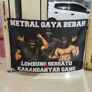 CETAK BENDERA CUSTOM MURAH FULL PRINTING  BEBAS DESAIN Bahan Premium Kain Tetron Import Warna Tajam Awet Tidak Mudah Luntur Termasuk Jahit dan Tali