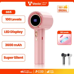 [COD] High-Speed Kipas 100 Gear Wind Kipas Angin Digital Display Adjustable Turbo Kipas Tangan USB Rechargeable GS5