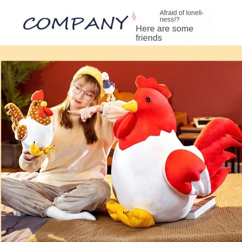 ตุ๊กตาไก่นุ่มสำหรับเด็ก ตุ๊กตาสัตว์เหมือนจริง ไก่การ์ตูน ตุ๊กตายัดไส้ 30 ซม. หมอนนุ่มสำหรับเด็ก Toye 3