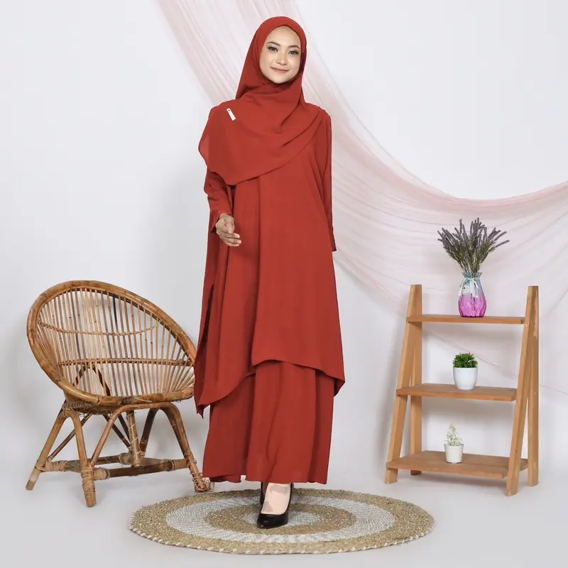 ARM Duha Series Gamis 3 Set Plus Rok Set Hijab Syari Busui Freandly Di Jamin Ori 6