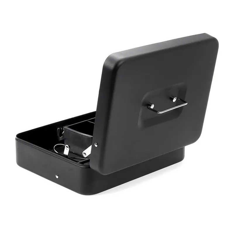 Kotak Uang Portable Cash Box Money Box Safety With Lock Security Compartment/Drawer Secret Metal 7