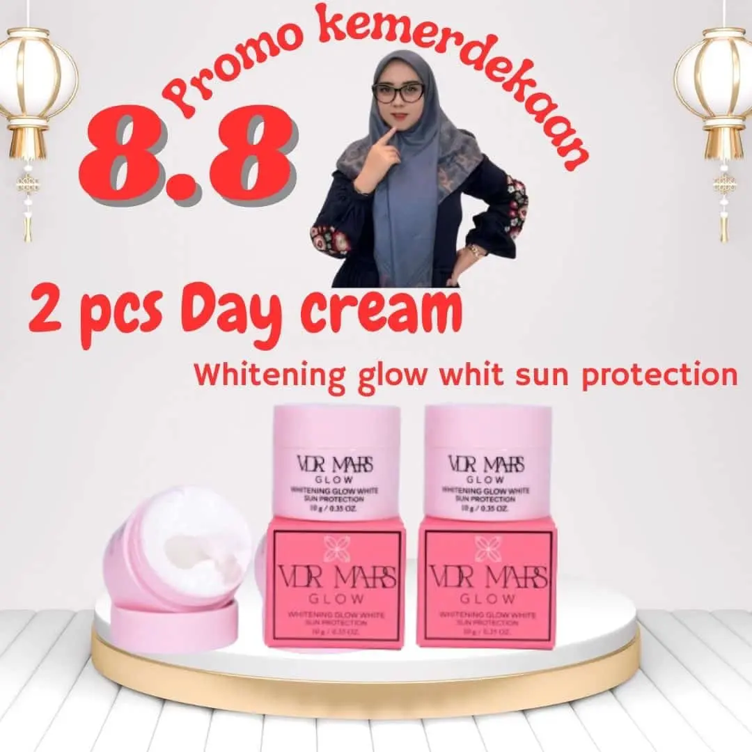 2pcs day cream whitening Glow white sun protection Wajah
