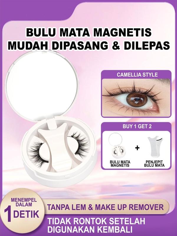 Wotabo [ LIVE ]- Eyelash Magnetic Premium Natural Tanpa Lem Bulu Mata Palsu 1 Paket Mempercantik Bulumata 8