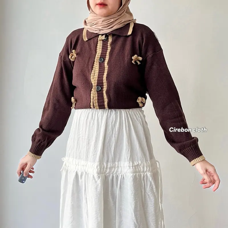 Cirebon Cloth - Elora Cardigan Knit Coquette / Cardigan Coquette / Cardiga Rajut Wanita Baju Panjang 4
