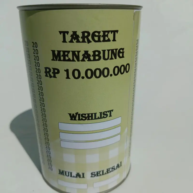 Celengan Hijau Target Nabung Viral Ukuran S dengan Motif Hijau Hadiah 4