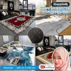 (HF) X Racunnuuna Karpet Polyester Jumbo UK 160x210CM Motif Eropa Aesthetic Tebal 5MM HIGH QUALITY