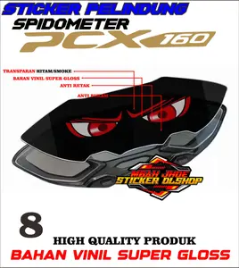 Mbah Jhoe Stiker Pelindung Spidometer Motor Honda PCX 160 Transparan Hitam Smoke Bahan Vinil Super Gloss Anti Retak Anti Buram