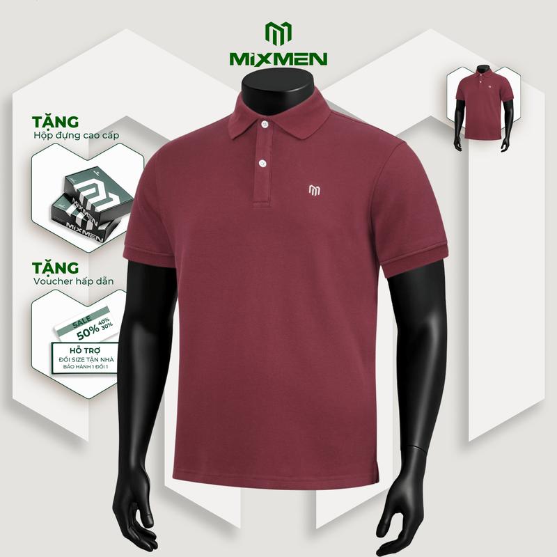 Áo polo nam Mixmen Basic M-606 vải cá sấu cotton interlock xuất xịn, áo trơn, cao cấp, Big Size