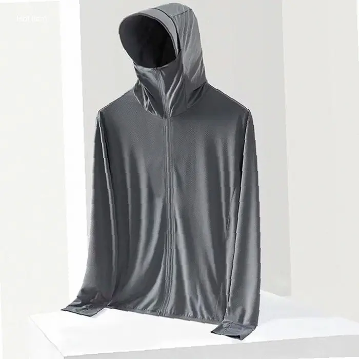 UPF50+ Ice Silk Sunscreen Jacket Breathable Quick Drying Anti UV Pria Protection Outdoor Fishing Jacket 3 Colors | Hot Item