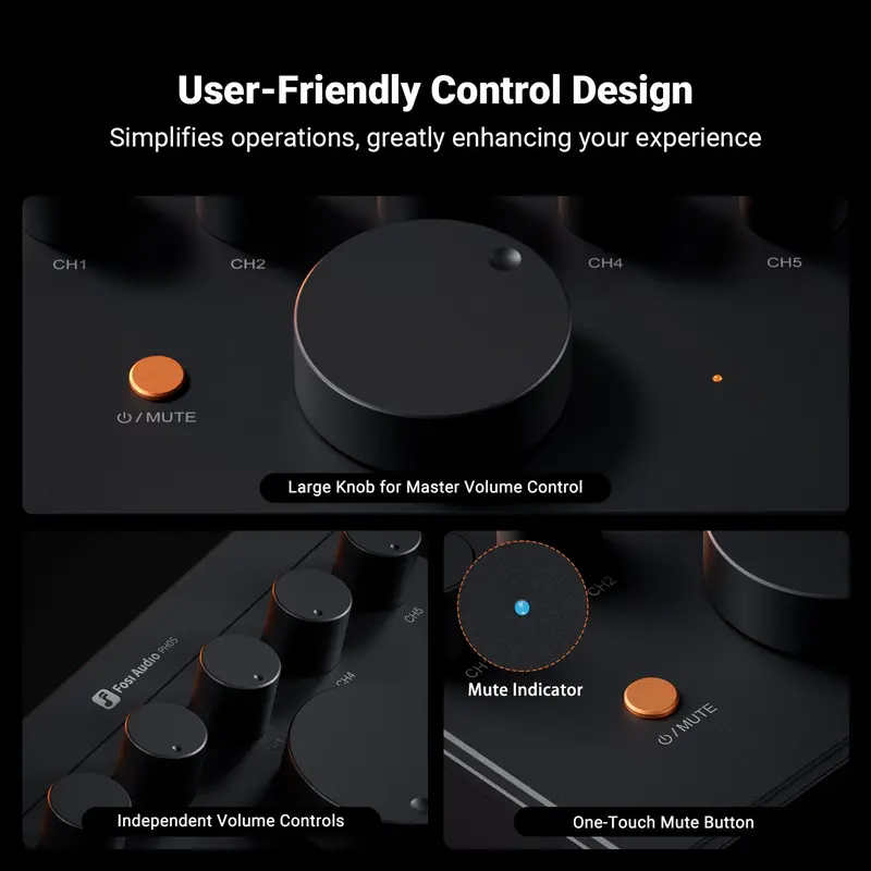 Fosi Audio Amplifier Headphone Splitter 5 Channel Independent Control ...