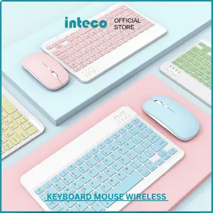 Keyboard Mouse Set Wireless Bluetooth 10 inch Lightweight Portable Colorful For Laptop PC Tab Phone