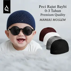 Markas Moslem Peci Rajut Bayi & Balita 0-3 Tahun Premium Quality Bahan Tebal Nyaman Tidak Panas