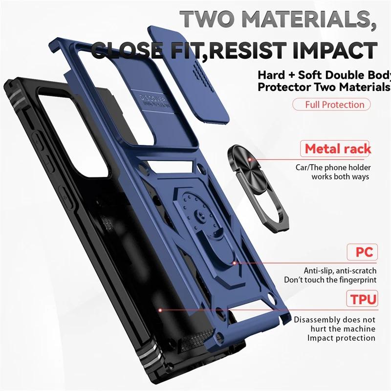 Product Introduction of For Samsung Galaxy S24 Ultra Case Slide Camera Magnetic Stand Ring Phone Case For Samsung S24 + Plus S 24 Ultra Armor Back Cover Protection Silicone 18