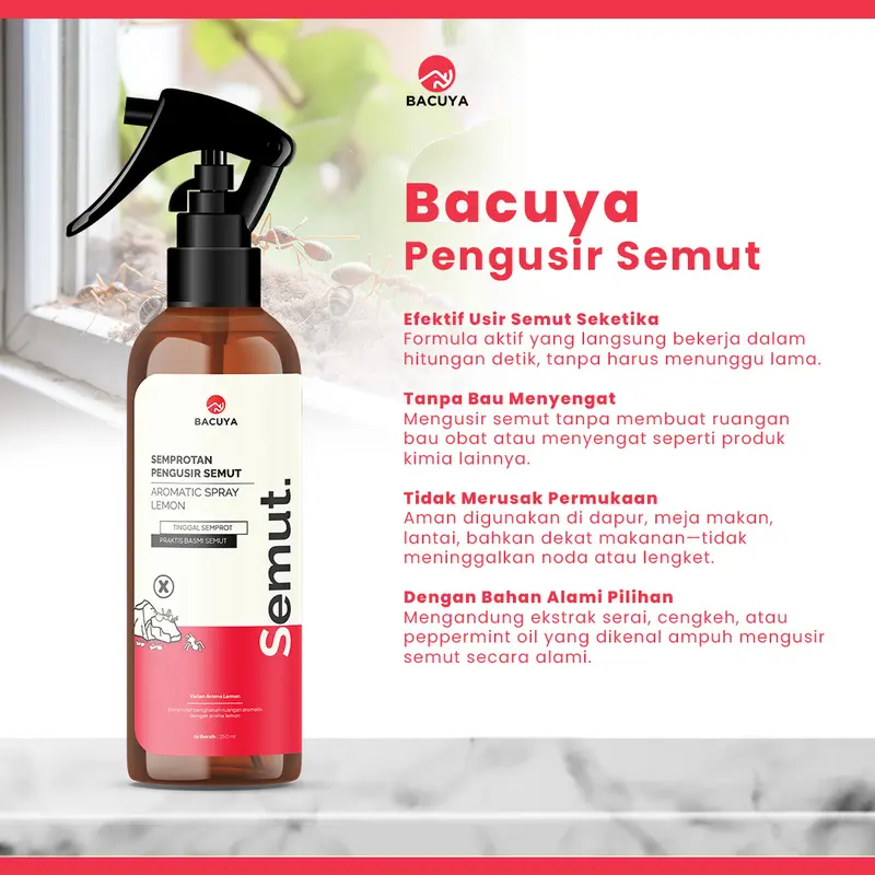 Bacuya Paket 2 Pcs Hemat Praktis Semut x Tikus 250 ML Pengusir Serangga Aromatic Spray Anti Semut & Tikus Aroma Segar Ramah Lingkungan 1