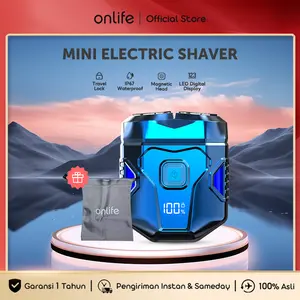 Onlife Mini Electric Shaver 2 Floating Head Digital Display Portable Shaver Machine Magnetic Cutter Alat Cukur Jenggot Elektrik Waterproof / Alat Cukur Kumis dan Jenggot HA01