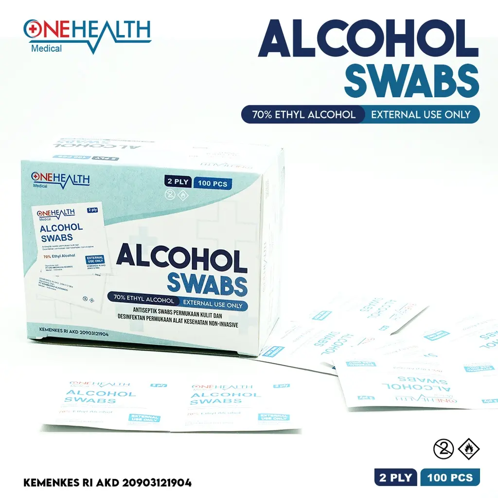 Onehealth Pads Tisu Alcohol Tissue Alkohol Antispetik Pembersih Luka Swab