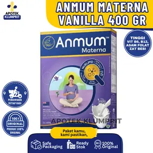 Anmum Materna Vanilla 400 Gr, Vanila Delight, Mendukung Kesehatan Ibu Dan Perkembangan Janin Dengan Kandungan Asam Folat, Zat Besi, Kalsium, Iodium, Vitamin B1, B2, B3, Protein, Omega 3 & 6, Serat Pangan, Zink
