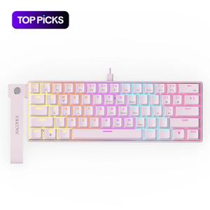 AJAZZ ミニ 60%ゲーミングメカニカルキーボード（61キー） 超コンパクト有線オフィスキーボード NK61 人間工学的なメカニカルな操作感 オフィス向けコンピューターキーボード 赤スイッチ 小型構成 ポータブル デスクトップ収納 プラグ＆プレイ ゲームとオフィスに適用 #トップス