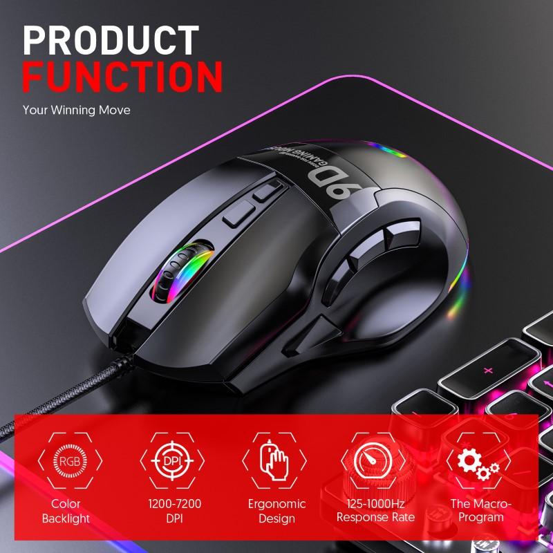 Chuột Gaming M300 12000DPI RGB – Chuột Esport Có Dây USB, 9 Nút Macro, Polling Rate 1000Hz