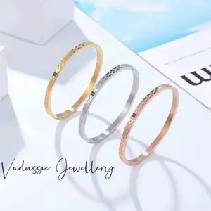 Gelang Titanium Model GC Terbaru Anti Karat dan Anti Luntur Mewah Elegan