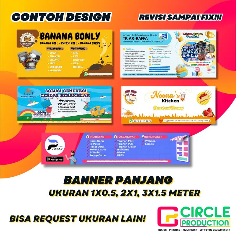 BANNER SPANDUK BUAT JUALAN BAHAN FLEXY 280 | COCOK UNTUK UMKM DAN USAHA LAINNYA BISA CUSTOM DESIGN 1
