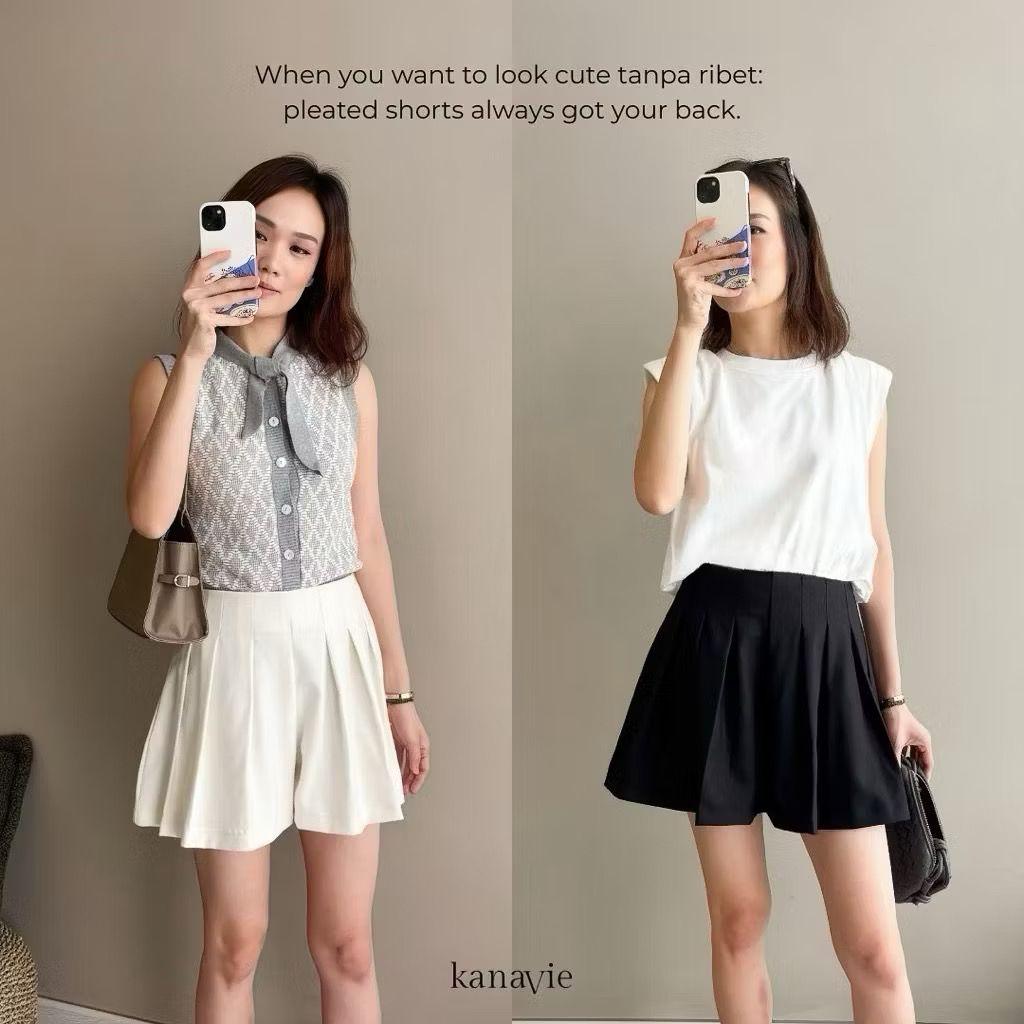 MODISH PANTS Blaire Short Pants Rempel Highwaist Celana Pendek Wanita Korean Style Cewek Casual Daily Tennis Padel Fashion