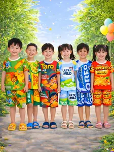 Dhavkidz Setelan Anak Perempuan Dan Laki Laki Setelan Viral / Setelan Full Printing Usia 1-9 Th