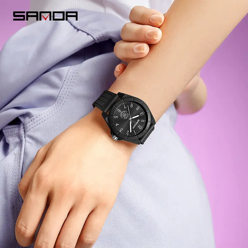 Jam Tangan Wanita Pria Analog Kasual Tahan Air 5 Bar SANDA 6212 5
