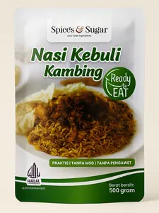 Nasi Kebuli Kambing 250g Makanan Siap Saji Ready To Eat Nasi Timur Tengah Instant Kemasan Pouch Tinggal Dipanaskan dan Siap Santap by Spice's & Sugar