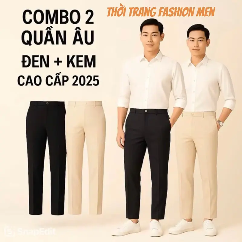 COMBO 2 Quần âu Nam From Slimfit Vải Tuyết Hàn Cao Cấp Co Giãn  Mền Mịn Thoáng Mát, Giặt máy Không Nhăn Nhài Vải - Menswear Pants 0