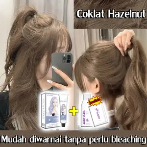 STYLE FIT Tidak perlu pemutihan hair colour pewarna rambut halal 230ml Pewarna Herbal Cat Rambut Ash Brown Milk Tea Brown(pewarna rambut ash brown, hair color,Warna rambut,milk tea ash hair color,cat rambut milk tea brown,cat rambut warna ash brown) Hitam