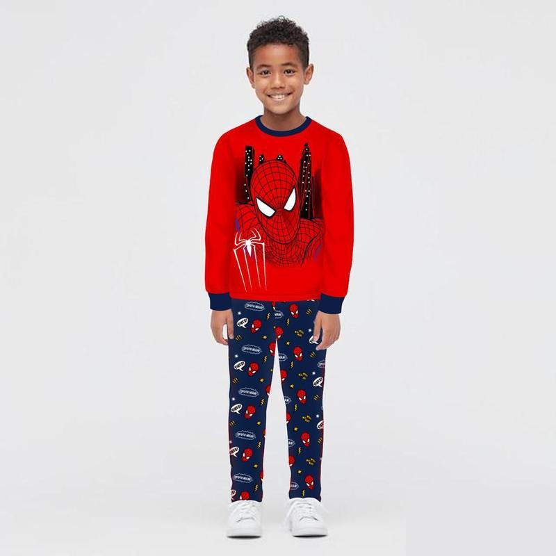 Piyama Anak Laki-laki Lengan Panjang Celana Panjang 3-12 Tahun Katun Baju Motif Fashion 0