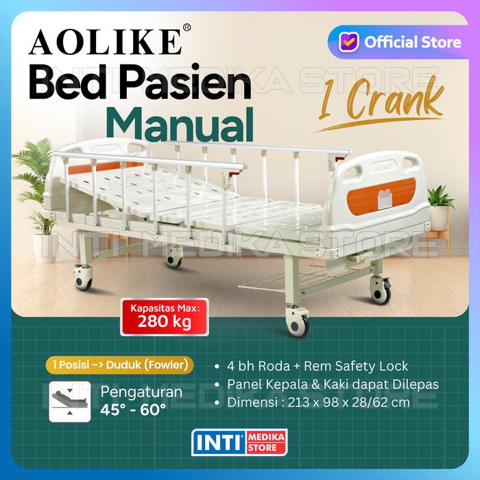 Gambar AOLIKE - Bed Pasien | Hospital Bed | Ranjang Pasien - 2 Crank, Matras Biasa dari INTI MEDIKA STORE Kota Bandung 5 Tokopedia