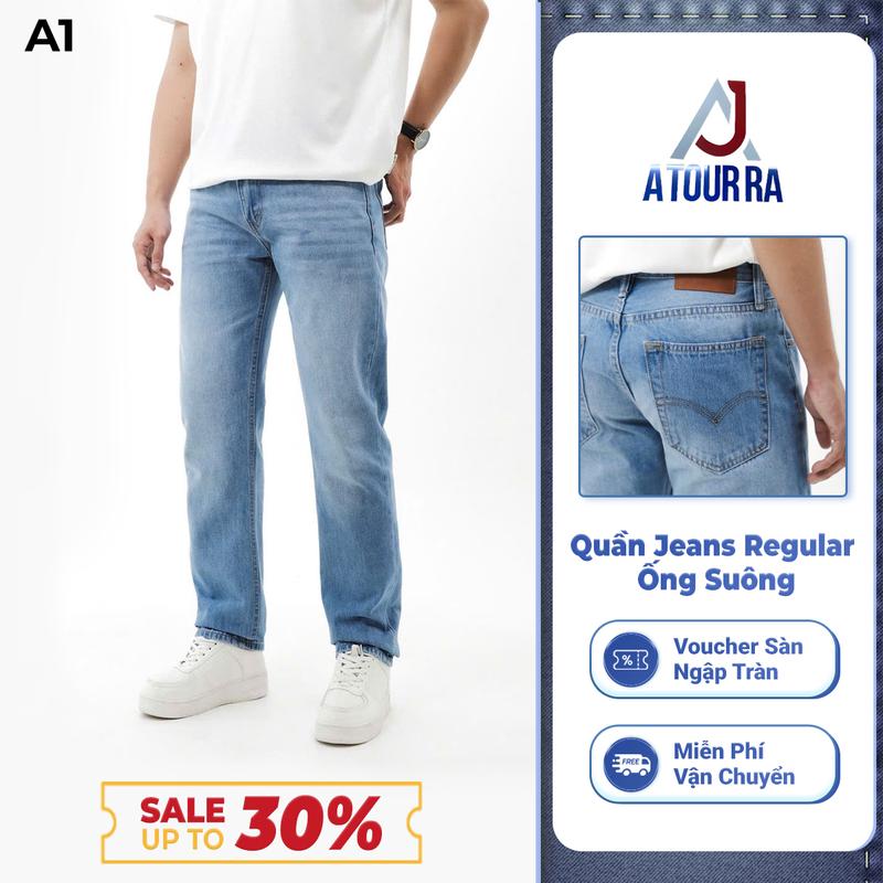 Quần Jeans Nam Dáng Regular Ống Suông, Vải Cao Cấp nhiều Size Màu Form chuẩn cho Nam [ATOURRA DeNim]