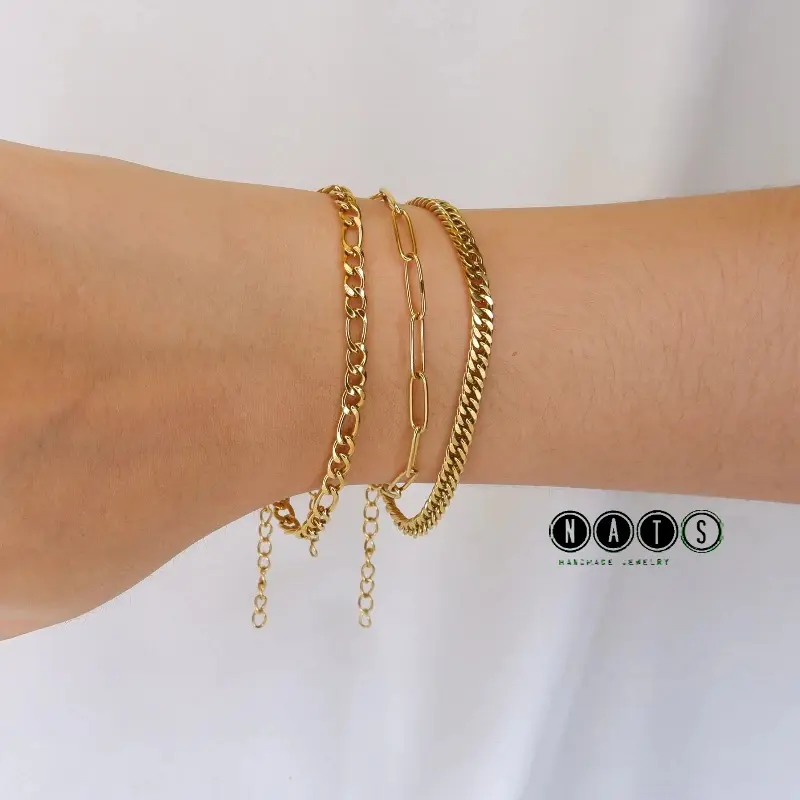 Nats Living: Gelang Tangan Titanium Wanita Anti Karat, Sisik Naga Cubani 3
