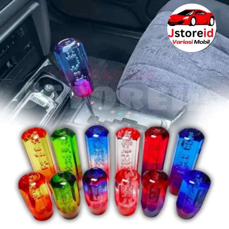 Knob Persneling Gear Shift Tuas Mobil Manual Kristal / Transparan Gradasi Biru dan Ungu