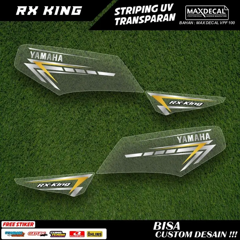 Striping UV Motor RX King / Stiker Transparan Aksesori Body Motor RX King Bisa Custom - SRX 1