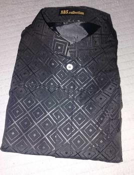 Product Review of jasko  Pria Dewasa Baju bahan embos Premium Nyaman, Panjang, Kain, Formal,  Hitam from 🍡**🍥 0