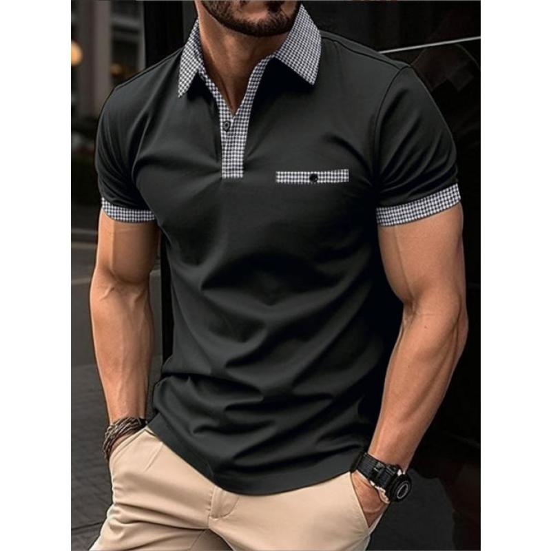 Áo Polo Nam, Bộ Sưu Tập Mùa Hè Mới 2024, Thiết Kế Kẻ Sọc Polo Khâu, Thích Hợp Cho Nam Giới, Áo Polo Thể Thao 5