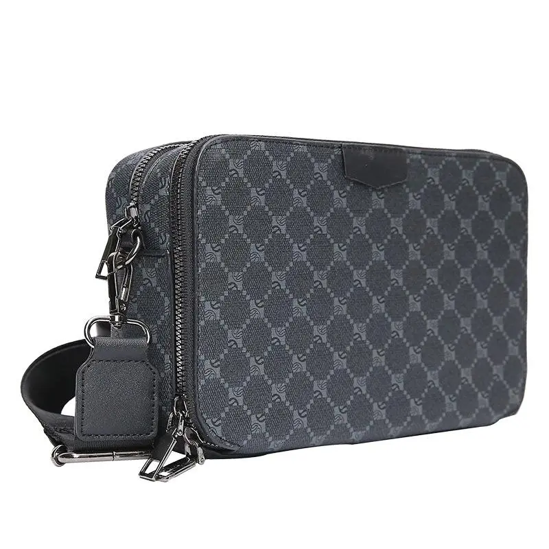 New Men's Korea Fashion Small Square Bag Men's Bag Crossbody Bag Plaid Shoulder Bag Street Trend Small Body Bag